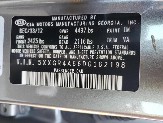 Продажа на аукционе авто 2013 Kia Optima, vin: 5XXGR4A66DG162198, номер лота: 93617045