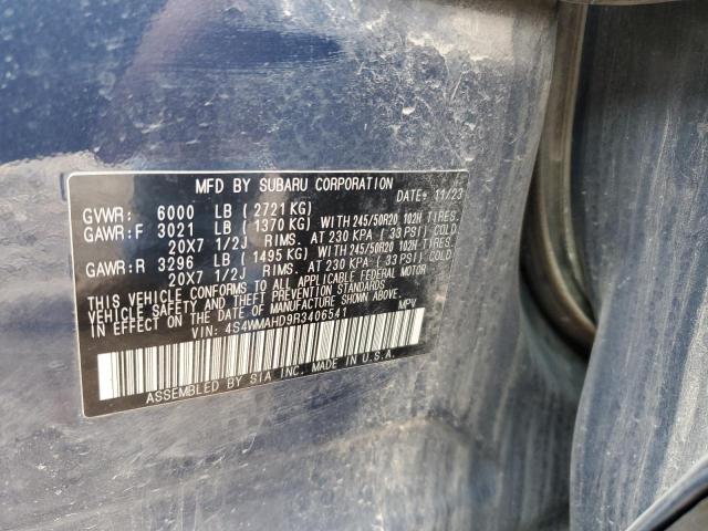 2024 Subaru Ascent Ony მანქანა იყიდება აუქციონზე, vin: 4S4WMAHD9R3406541, აუქციონის ნომერი: 93340095
