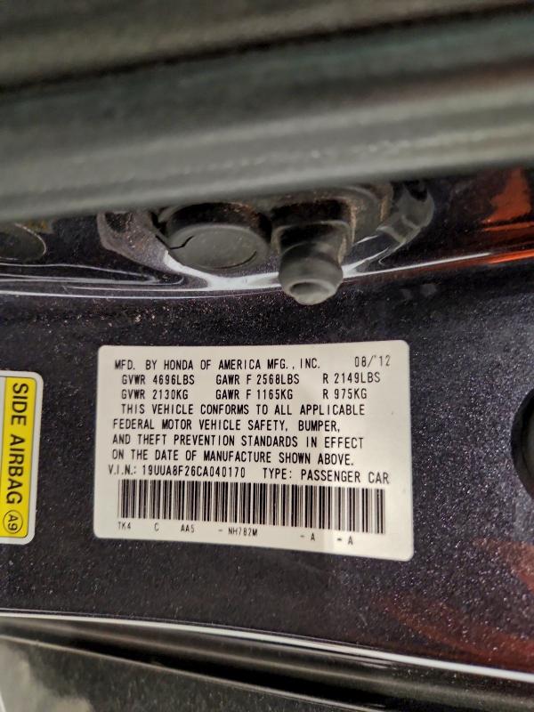 Продажа на аукционе авто 2012 Acura Tl, vin: 19UUA8F26CA040170, номер лота: 94429045