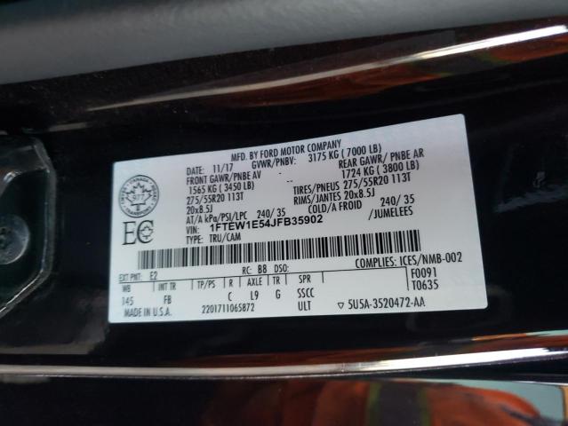 Продаж на аукціоні авто 2018 Ford F150, vin: 1FTEW1E54JFB35902, номер лоту: 91370895
