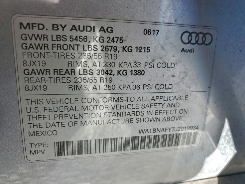 Продажа на аукционе авто 2018 Audi Q5, vin: WA1BNAFY7J2019934, номер лота: 94378955