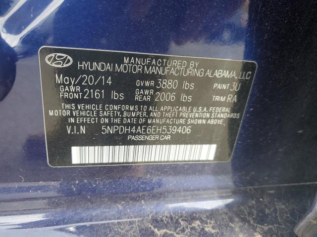 90783885 :رقم المزاد ، 5NPDH4AE6EH539406 vin ، 2014 Hyundai Elantra مزاد بيع
