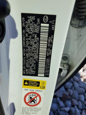 Aukcja sprzedaży 2010 Lexus Hs, vin: JTHBB1BA6A2005108, numer aukcji: 92769135