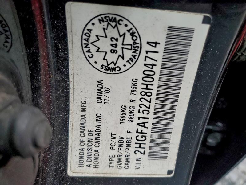 Продаж на аукціоні авто 2008 Honda Civic, vin: 2HGFA15228H004714, номер лоту: 94404595