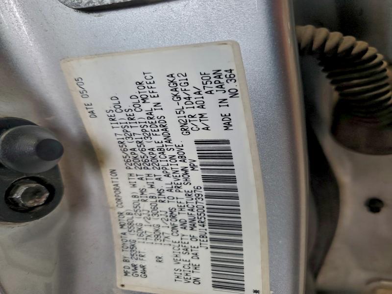 Aukcja sprzedaży 2005 Toyota 4runner, vin: JTEBU14R550073976, numer aukcji: 94611655