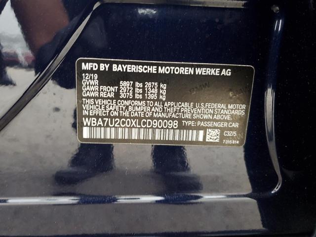 Aukcja sprzedaży 2020 Bmw 750, vin: WBA7U2C0XLCD90098, numer aukcji: 93873815