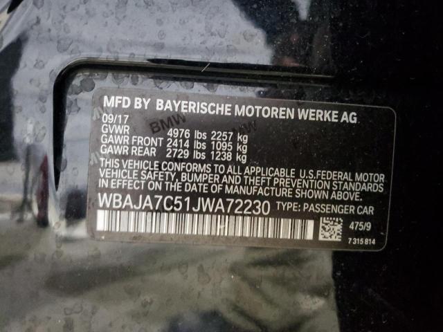 Продаж на аукціоні авто 2018 Bmw 530, vin: WBAJA7C51JWA72230, номер лоту: 91861235