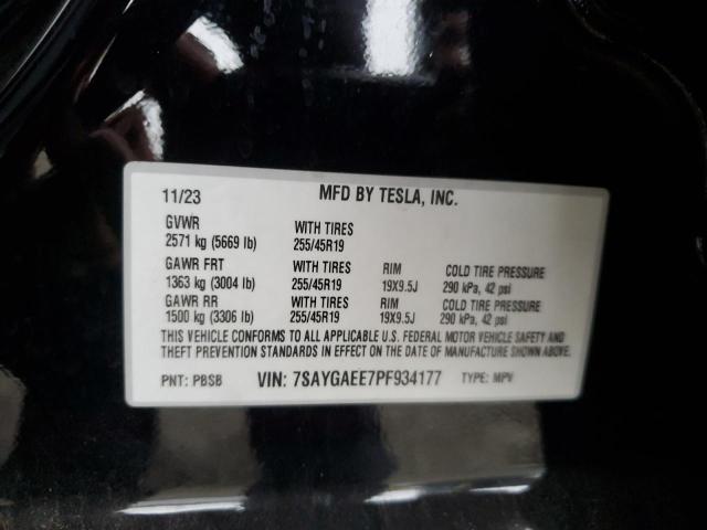 Продажа на аукционе авто 2023 Tesla Model Y, vin: 7SAYGAEE7PF934177, номер лота: 92865555