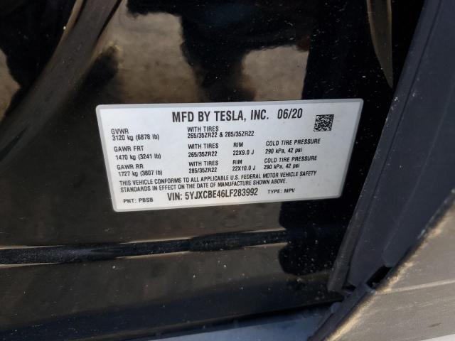 Aukcja sprzedaży 2020 Tesla Model X, vin: 5YJXCBE46LF283992, numer aukcji: 91467645