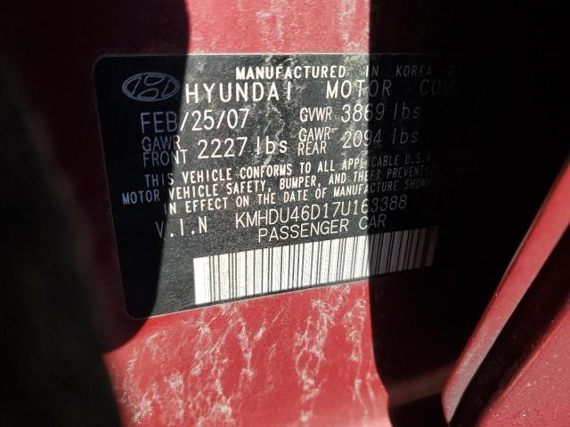 93198635 :رقم المزاد ، KMHDU46D17U163388 vin ، 2007 Hyundai Elantra Gl مزاد بيع