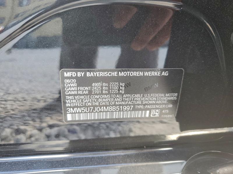 Продажа на аукционе авто 2021 Bmw M340i, vin: 3MW5U7J04M8B51997, номер лота: 93540425