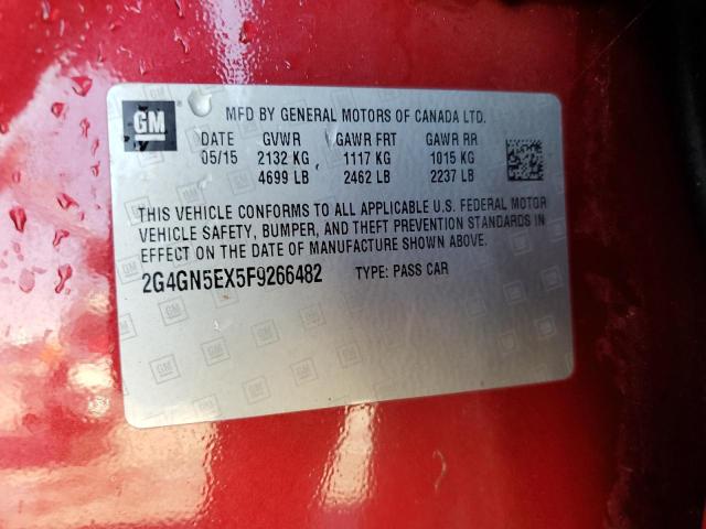 2015 Buick Regal მანქანა იყიდება აუქციონზე, vin: 2G4GN5EX5F9266482, აუქციონის ნომერი: 91060475