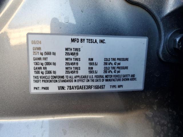 Продаж на аукціоні авто 2024 Tesla Model Y, vin: 7SAYGAEE3RF168497, номер лоту: 91729235