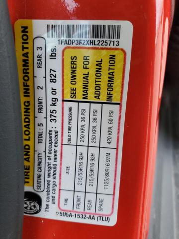 2017 Ford Focus მანქანა იყიდება აუქციონზე, vin: 1FADP3F2XHL225713, აუქციონის ნომერი: 91963665