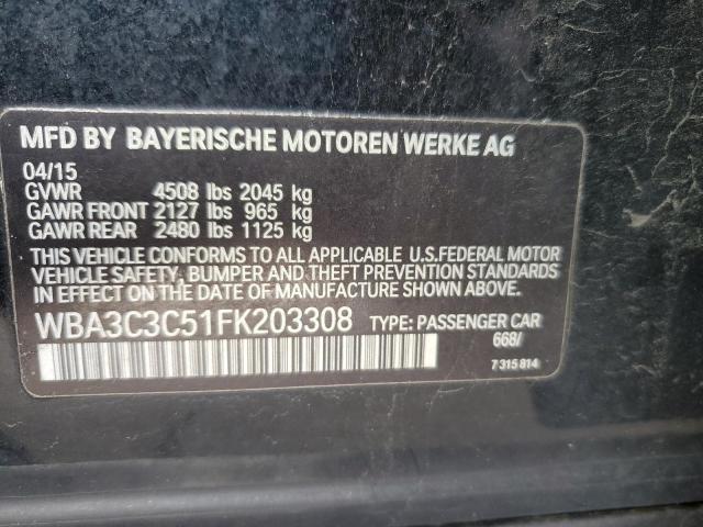 93009775 :رقم المزاد ، WBA3C3C51FK203308 vin ، 2015 Bmw 320 مزاد بيع
