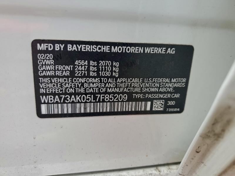 Aukcja sprzedaży 2020 Bmw 228xi, vin: WBA73AK05L7F85209, numer aukcji: 93311435