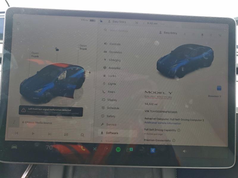 Продаж на аукціоні авто 2022 Tesla Model Y, vin: 7SAYGDEF6NF553895, номер лоту: 93452505