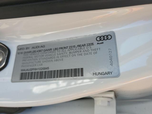 Aukcja sprzedaży 2017 Audi A3, vin: WAUAUGFF6H1026845, numer aukcji: 91725845