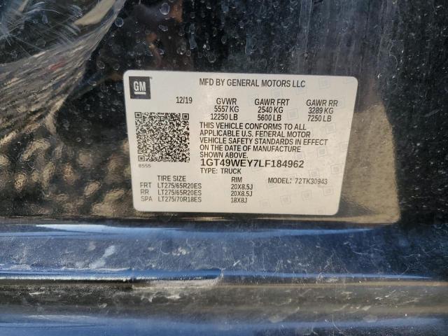 Aukcja sprzedaży 2020 Gmc Sierra, vin: 1GT49WEY7LF184962, numer aukcji: 91657325