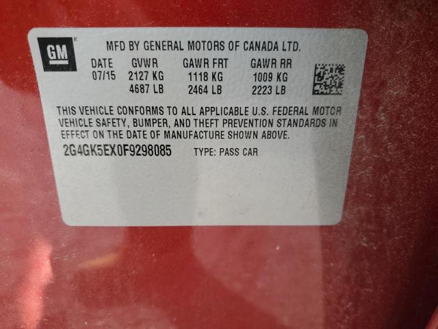 Продажа на аукционе авто 2015 Buick Regal, vin: 2G4GK5EX0F9298085, номер лота: 93050055