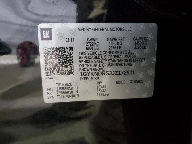 90345585 :رقم المزاد ، 1GYKNDRS3JZ172911 vin ، 2018 Cadillac Xt5 مزاد بيع