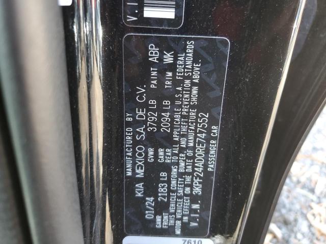 Продаж на аукціоні авто 2024 Kia Forte, vin: 3KPF24AD0RE747552, номер лоту: 91598645
