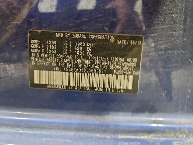Продаж на аукціоні авто 2018 Subaru Impreza, vin: 4S3GKAD62J3600631, номер лоту: 94119755