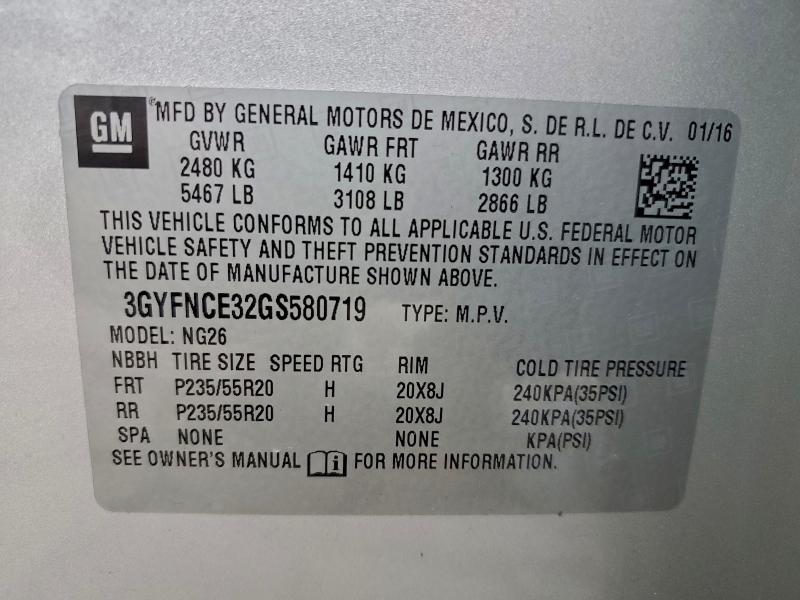 Продажа на аукционе авто 2016 Cadillac Srx Perfor, vin: 3GYFNCE32GS580719, номер лота: 94485415