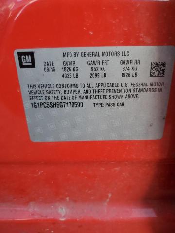 Продаж на аукціоні авто 2016 Chevrolet Cruze Limited, vin: 1G1PC5SH6G7170590, номер лоту: 92596095