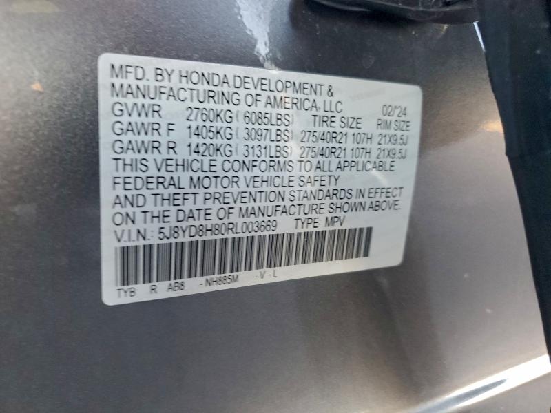 Продаж на аукціоні авто 2024 Acura Mdx Type S, vin: 5J8YD8H80RL003669, номер лоту: 93329185