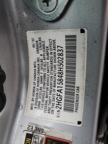Продаж на аукціоні авто 2008 Honda Civic Ex, vin: 2HGFA15848H502837, номер лоту: 93281605