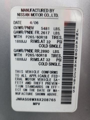 Продаж на аукціоні авто 2006 Infiniti Fx35, vin: JNRAS08WX6X208765, номер лоту: 92416725