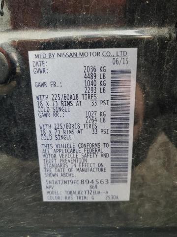 Продаж на аукціоні авто 2015 Nissan Rogue, vin: 5N1AT2MT9FC894563, номер лоту: 93279685