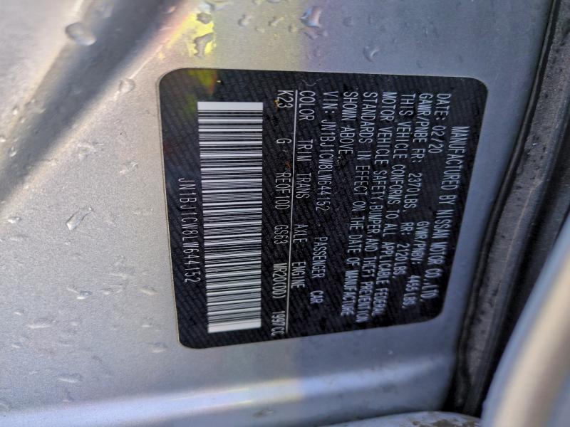 2020 Nissan Rogue Spor მანქანა იყიდება აუქციონზე, vin: JN1BJ1CW8LW644152, აუქციონის ნომერი: 91230565