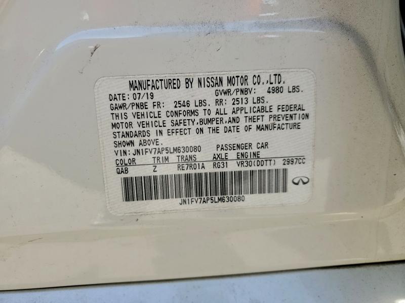 94237535 :رقم المزاد ، JN1FV7AP5LM630080 vin ، 2020 Infiniti Q50 مزاد بيع
