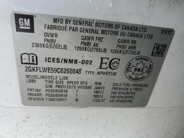 Aukcja sprzedaży 2012 Gmc Terrain, vin: 2GKFLWE59C6260048, numer aukcji: 92542665