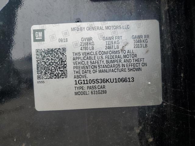 Продаж на аукціоні авто 2019 Chevrolet Impala, vin: 1G1105S36KU106613, номер лоту: 89669985