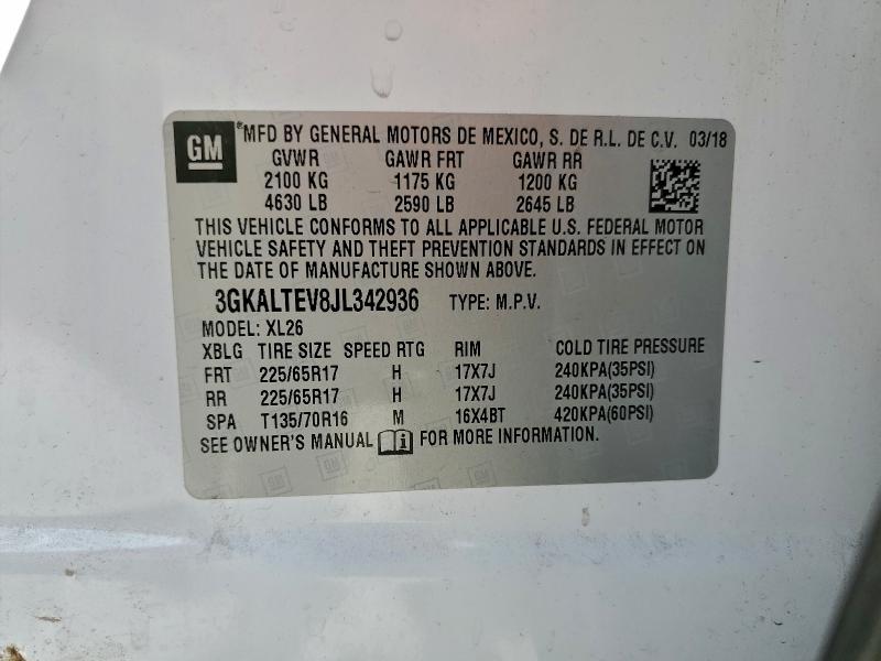 Aukcja sprzedaży 2018 Gmc Terrain, vin: 3GKALTEV8JL342936, numer aukcji: 91048825