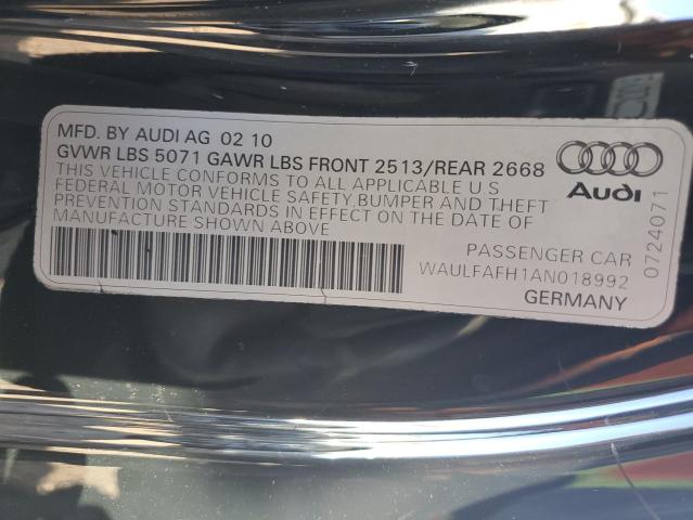 91023865 :رقم المزاد ، WAULFAFH1AN018992 vin ، 2010 Audi A5 Premium مزاد بيع