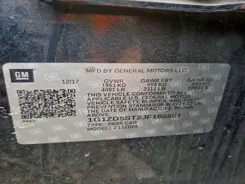 2018 Chevrolet Malibu მანქანა იყიდება აუქციონზე, vin: 1G1ZD5ST2JF168861, აუქციონის ნომერი: 94060655