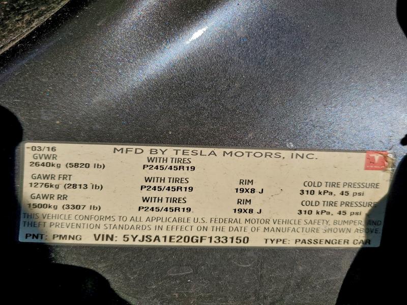 Продажа на аукционе авто 2016 Tesla Model S, vin: 5YJSA1E20GF133150, номер лота: 93682995