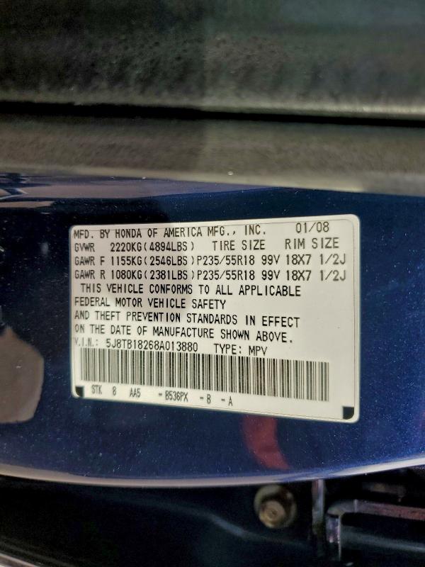 Продажа на аукционе авто 2008 Acura Rdx, vin: 5J8TB18268A013880, номер лота: 94335905