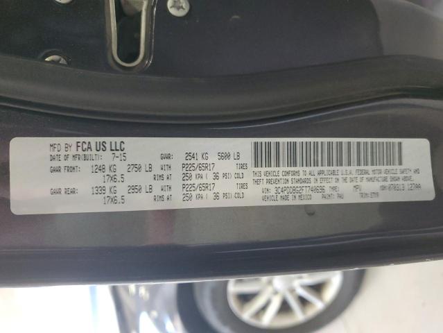 Продаж на аукціоні авто 2015 Dodge Journey, vin: 3C4PDDBG2FT740696, номер лоту: 92158165