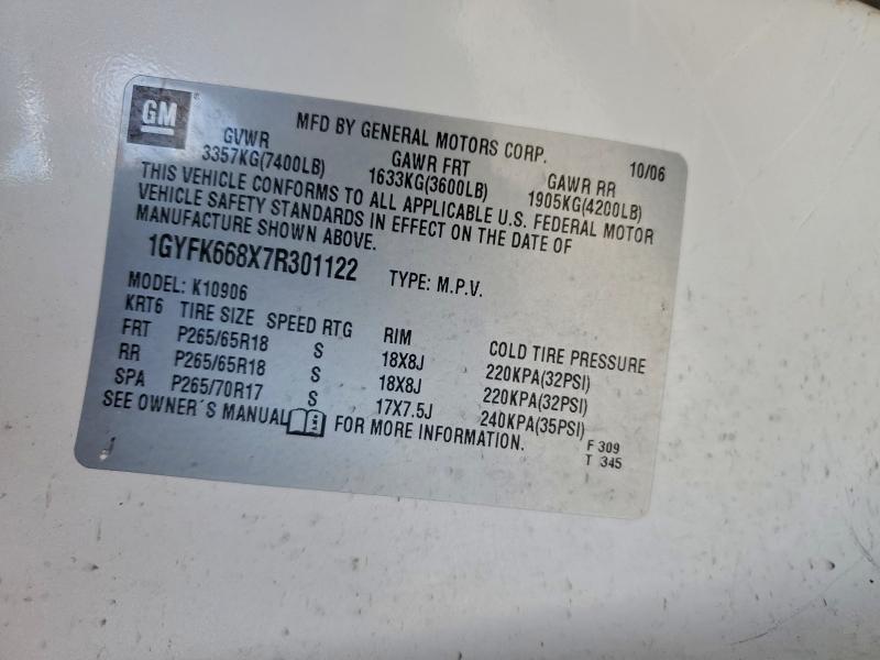 Продаж на аукціоні авто 2007 Cadillac Escalade, vin: 1GYFK668X7R301122, номер лоту: 94184575