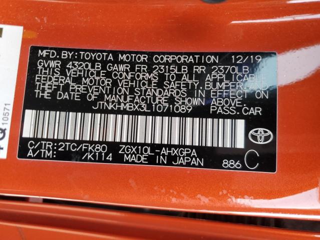 Aukcja sprzedaży 2020 Toyota C-hr, vin: JTNKHMBX3L1071089, numer aukcji: 91424335