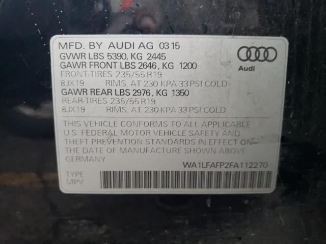 90951005 :رقم المزاد ، WA1LFAFP2FA112270 vin ، 2015 Audi Q5 Premium مزاد بيع