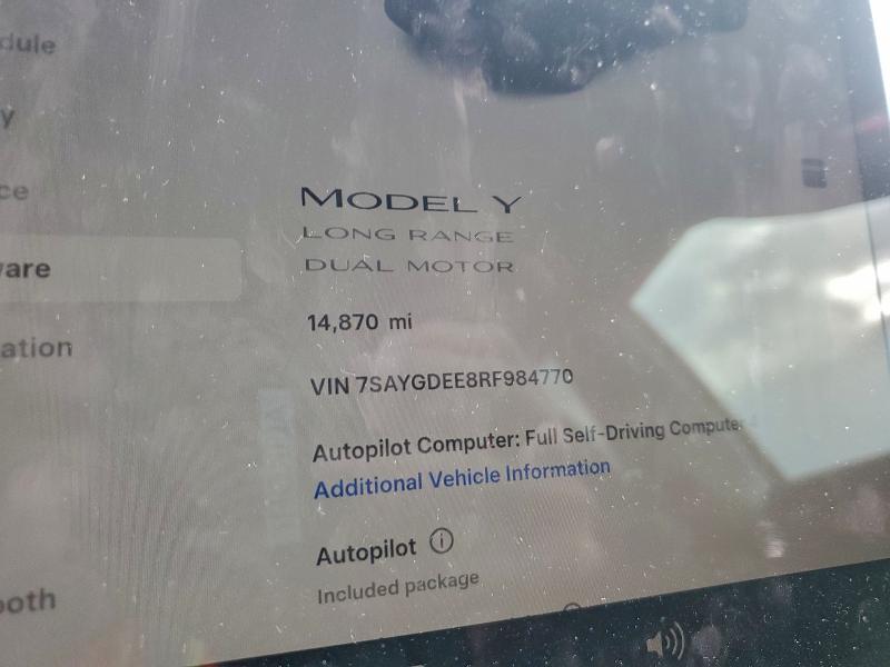 93778565 :رقم المزاد ، 7SAYGDEE8RF984770 vin ، 2024 Tesla Model Y مزاد بيع