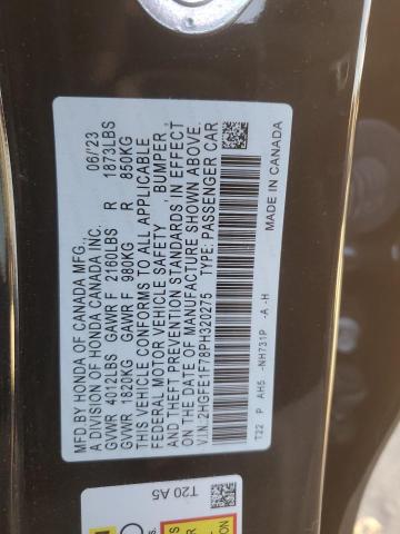 Продаж на аукціоні авто 2023 Honda Civic, vin: 2HGFE1F78PH320275, номер лоту: 92494735