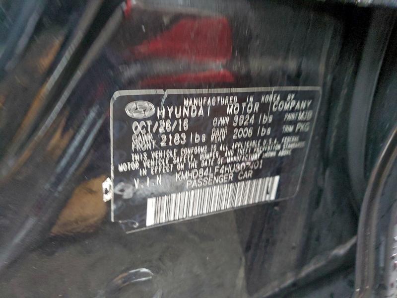 Продажа на аукционе авто 2017 Hyundai Elantra, vin: KMHD84LF4HU307401, номер лота: 94138665