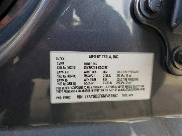 Продажа на аукционе авто 2022 Tesla Model Y, vin: 7SAYGDEF6NF487557, номер лота: 91831595
